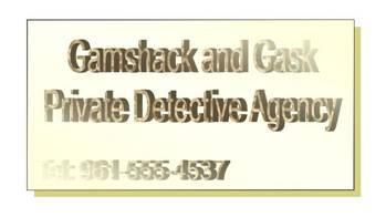 Business Card for Gumshoe and Gask, Private Detective Agency